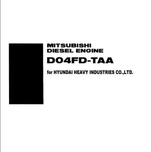 Mitsubishi Diesel Engine D04FD TAA Service Manual 99616 H0100