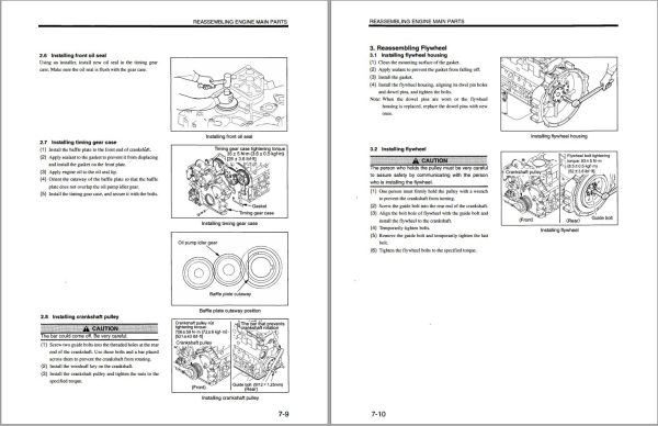 Mitsubishi Diesel Engine D04FD TAA Service Manual 99616 H0100 1