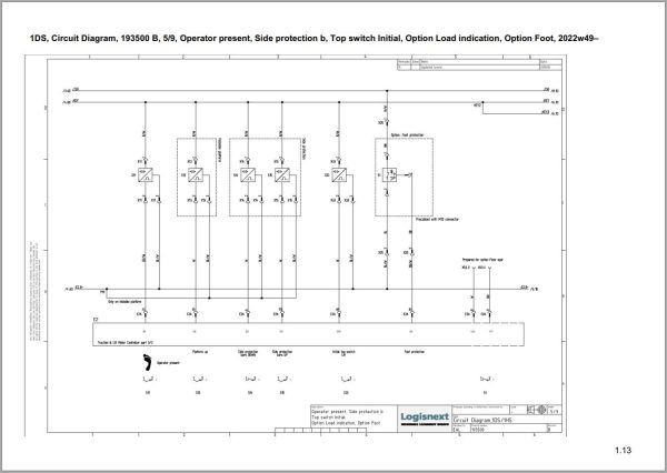Mitsubishi Forklift PBV20N3D PBF20N3DR PBF20N3DS 1DS Electrical Diagrams 1