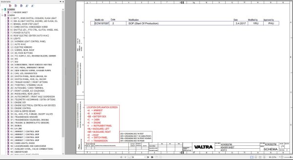 Valtra AutoControl System AC37.5 Electrical Diagram