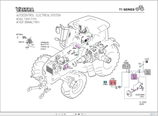 Valtra AutoControl System N T Hitech Electrical Diagram AC10.2 AC10.21