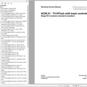 Valtra AutoControl System T4 HiTech Electrical Diagram AC26.31
