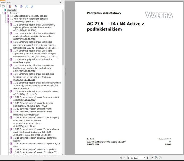 Valtra AutoControl System T4 N4 Active Electrical Diagram AC27.5 PL