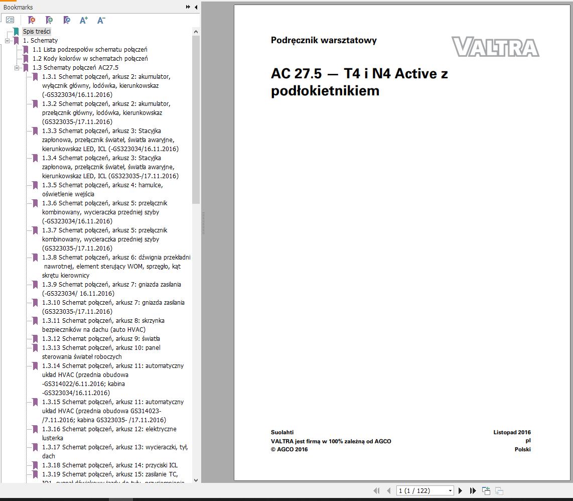 Valtra AutoControl System T4 N4 Active Electrical Diagram AC27.5 PL