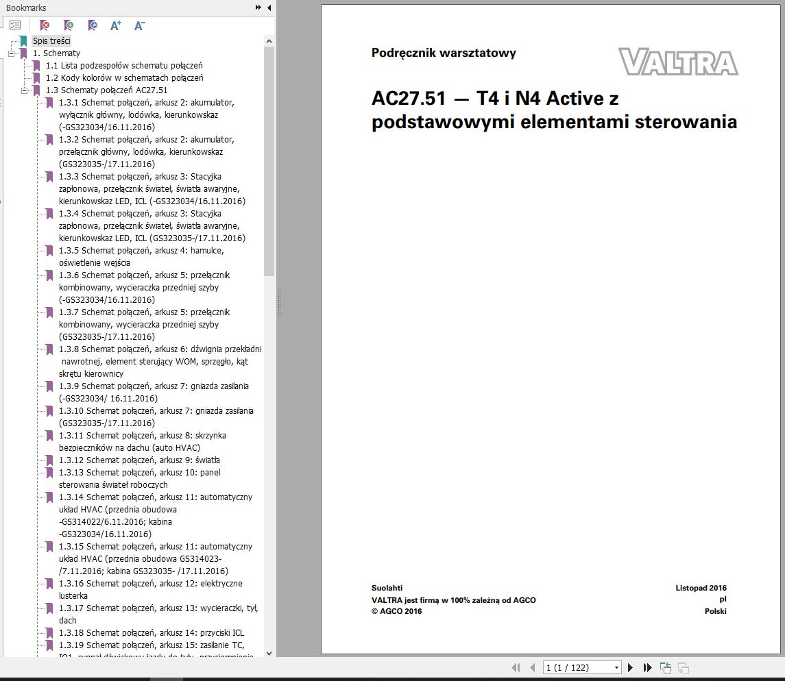 Valtra AutoControl System T4 N4 Active Electrical Diagram AC27.51 PL