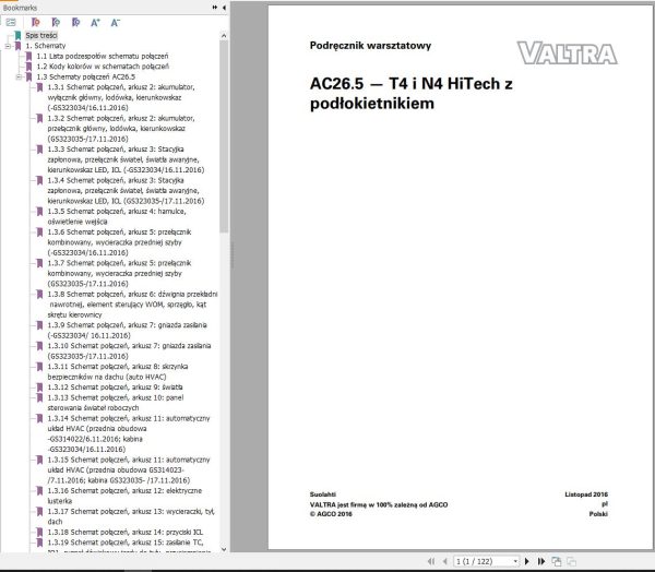 Valtra AutoControl System T4 N4 HiTech Electrical Diagram AC26.5 PL