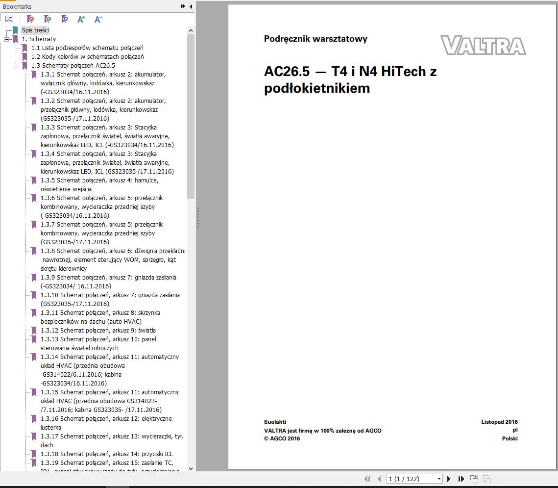 Valtra AutoControl System T4 N4 HiTech Electrical Diagram AC26.5 PL