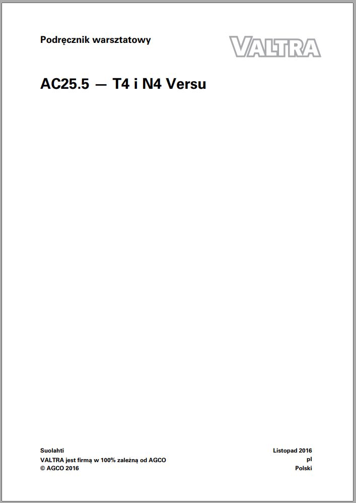 Valtra AutoControl System T4 N4 Versu Electrical Diagram AC25.5 PL 1