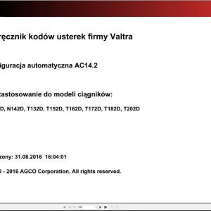 Valtra Automation Configuration AC14.2 Service Code Manual PL
