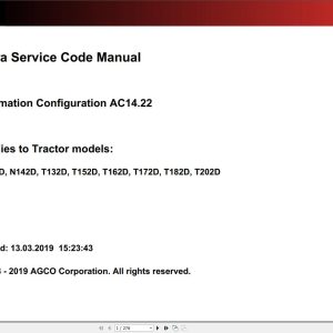 Valtra Automation Configuration AC14.22 Service Code Manual