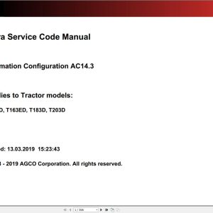 Valtra Automation Configuration AC14.3 Service Code Manual