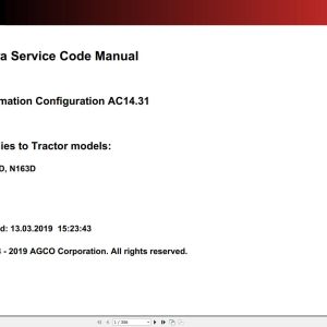 Valtra Automation Configuration AC14.31 Service Code Manual