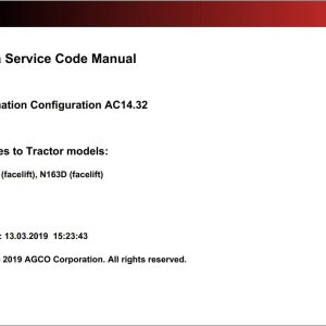 Valtra Automation Configuration AC14.32 Service Code Manual