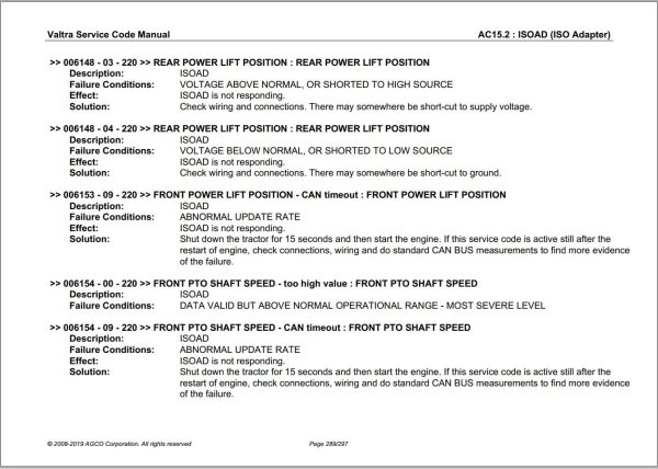 Valtra Automation Configuration AC15.2 Service Code Manual 1