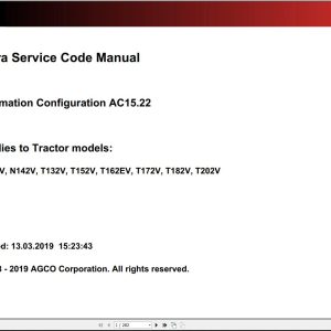 Valtra Automation Configuration AC15.22 Service Code Manual
