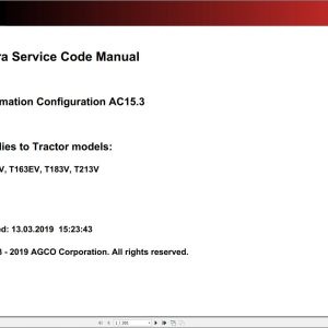 Valtra Automation Configuration AC15.3 Service Code Manual