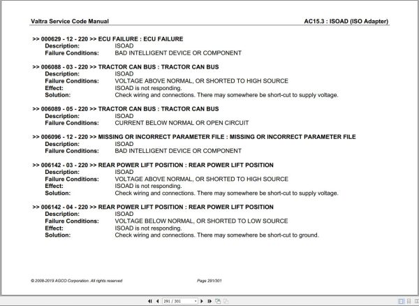 Valtra Automation Configuration AC15.3 Service Code Manual 1