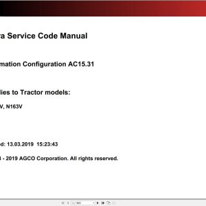 Valtra Automation Configuration AC15.31 Service Code Manual
