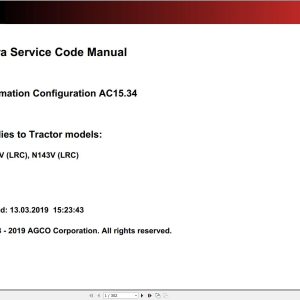 Valtra Automation Configuration AC15.34 Service Code Manual