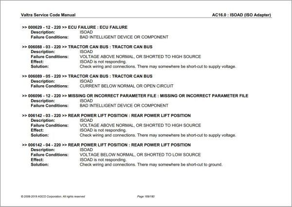 Valtra Automation Configuration AC16.0 Service Code Manual 1
