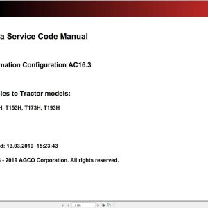 Valtra Automation Configuration AC16.3 Service Code Manual