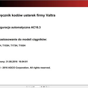 Valtra Automation Configuration AC16.3 Service Code Manual PL