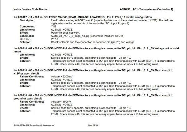 Valtra Automation Configuration AC16.31 Service Code Manual 1