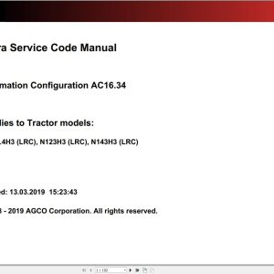 Valtra Automation Configuration AC16.34 Service Code Manual