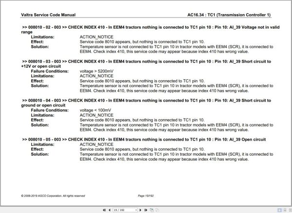 Valtra Automation Configuration AC16.34 Service Code Manual 1