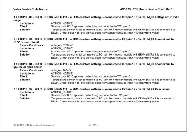 Valtra Automation Configuration AC16.35 Service Code Manual 1