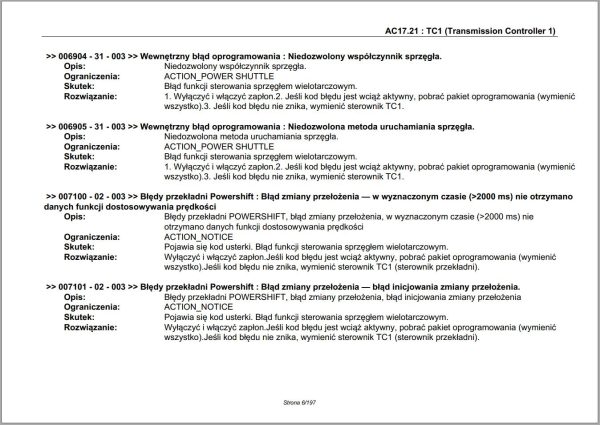 Valtra Automation Configuration AC17.21 Service Code Manual PL 1