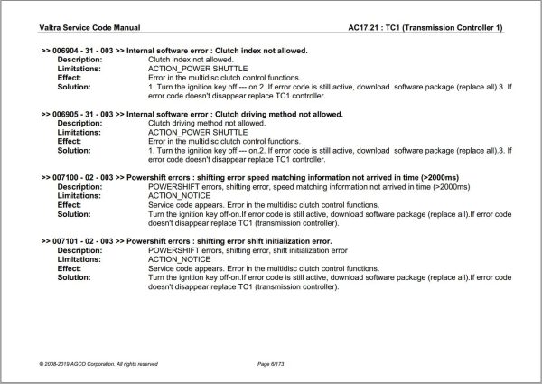 Valtra Automation Configuration AC17.21 Service Code Manual 1