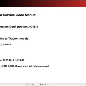 Valtra Automation Configuration AC18.4 Service Code Manual