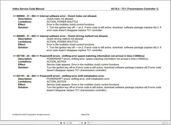 Valtra Automation Configuration AC18.4 Service Code Manual 1 1