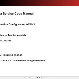 Valtra Automation Configuration AC19.3 Service Code Manual
