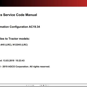 Valtra Automation Configuration AC19.34 Service Code Manual