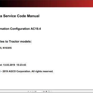 Valtra Automation Configuration AC19.4 Service Code Manual