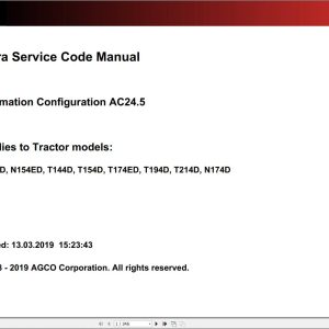 Valtra Automation Configuration AC24.5 Service Code Manual