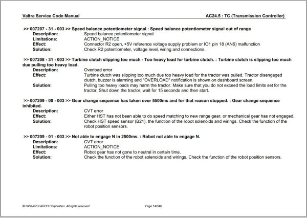 Valtra Automation Configuration AC24.5 Service Code Manual 1