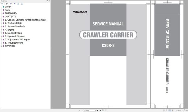 Yanmar Crawler Carrier C30R 3 Service Manual 0BKC2 EN0060 1