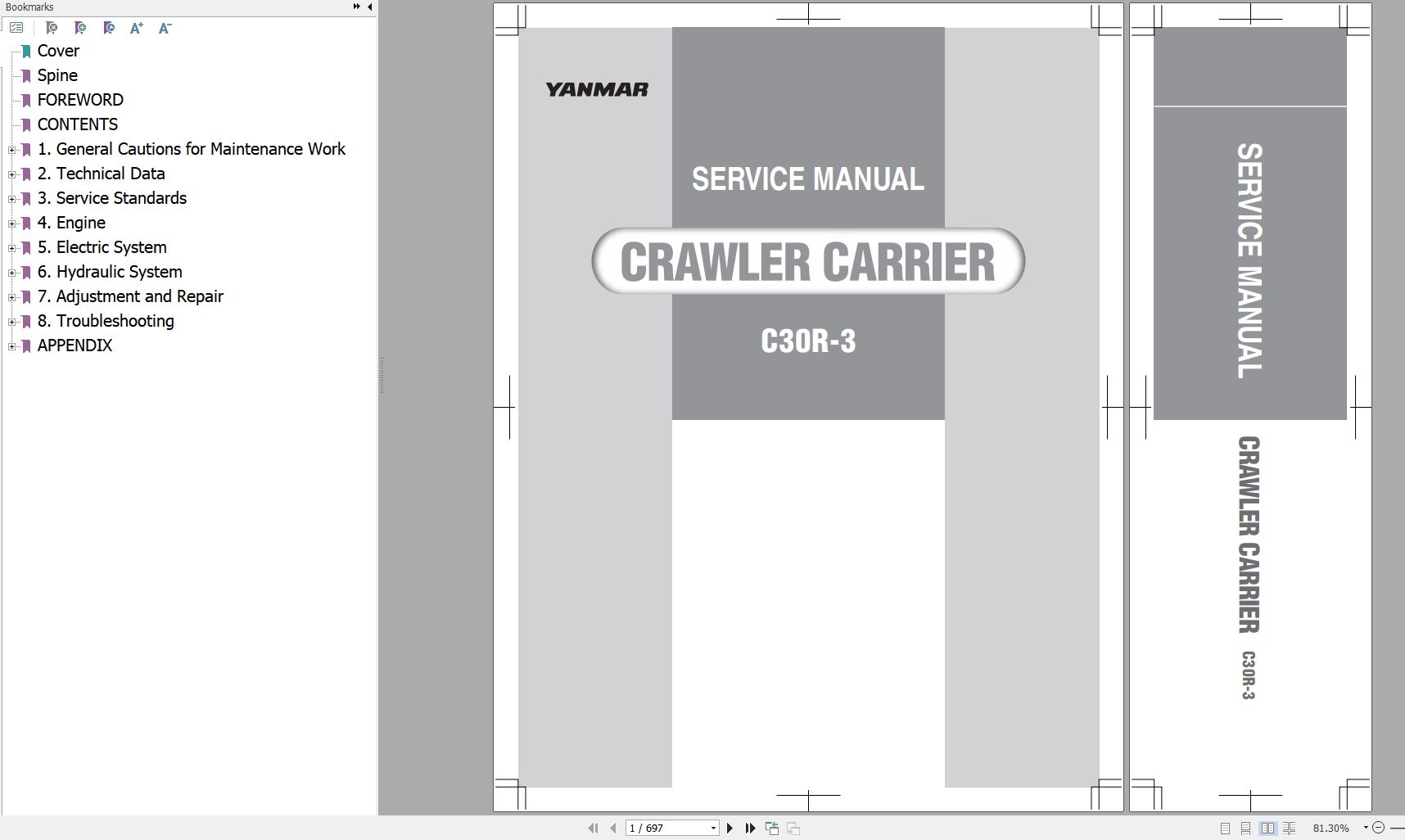 Yanmar Crawler Carrier C30R 3 Service Manual 0BKC2 EN0060 1