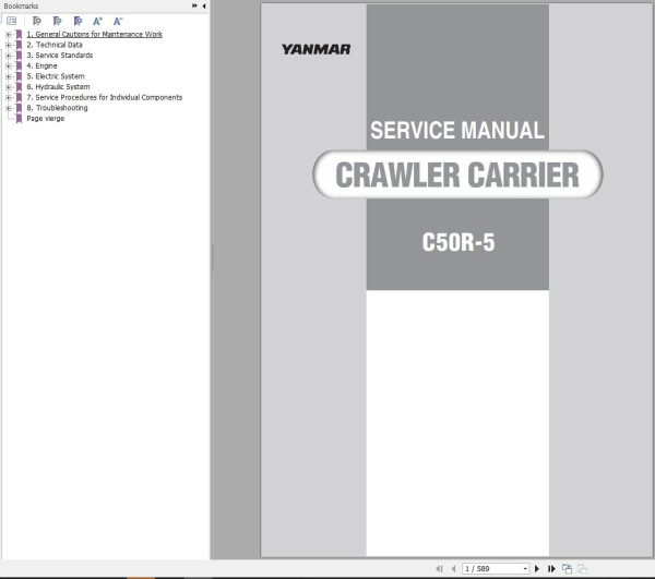 Yanmar Crawler Carrier C50R 5 Service Manual 0BKC3 EN0011