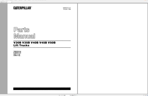 CAT Forklift MCFA Spare Parts Catalog 3.32GB Collection PDF 1
