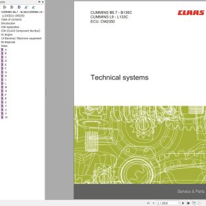 Claas Cummins B6.7 B136C L9 L133C Engine Technical Systems 00 0303 815 1