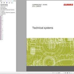 Claas Cummins Engine B6.7 B164C Technical Systems 00 0306 555 0