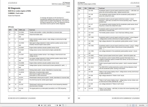 Claas Cummins Engine B6.7 B164C Technical Systems 00 0306 555 0 2