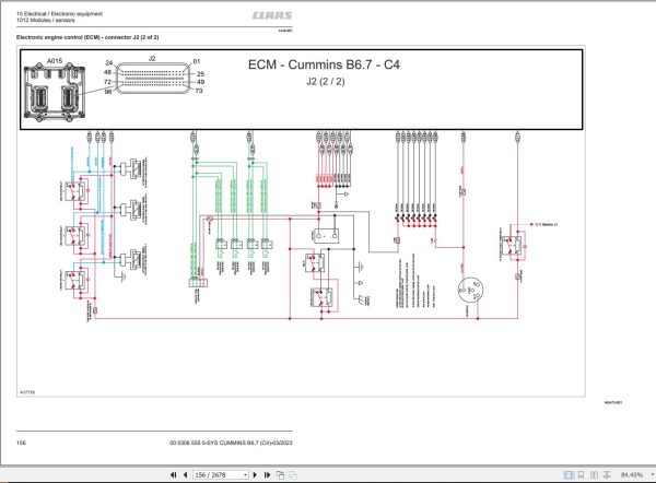 Claas Cummins Engine B6.7 B164C Technical Systems 00 0306 555 0 3