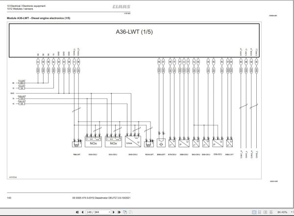 Claas Deutz Engine TCD 3.6 L4 Technical Systems 00 0305 474 0 2