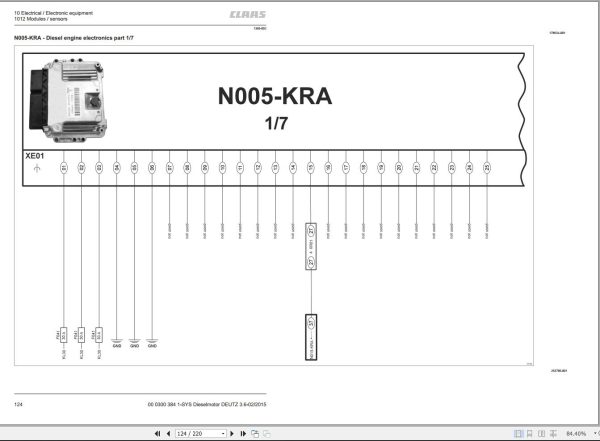 Claas Deutz Engine TD3.6L4 TCD3.6L4 Technical Systems 00 0300 384 1 3