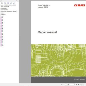 Claas Deutz TCD 3.6 L4 Liebherr D914 Repair Manual 00 0301 796 2